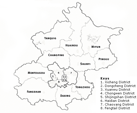 Map1: Administrative Map of Beijing City