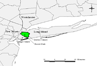 Forest Park lies at the western end of Long Island and along the edge of the Harbor Hill terminal moraine. The park is unique in that it contains the largest remaining tract of contiguous wooded ecosystems in Queens County, New York (167 hectares).