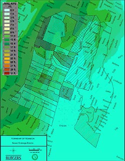 Sewershed System based on the Township of Teaneck Digital Elevation Model (DEM) — 10 meter.