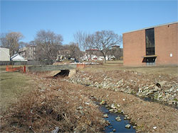 Teaneck Creek near Fycke Lane at Thomas Jefferson Middle School.