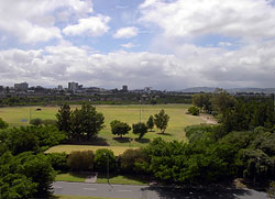 The Tygerberg Medical Campus (TMC) garden areas with the buildings in the background.